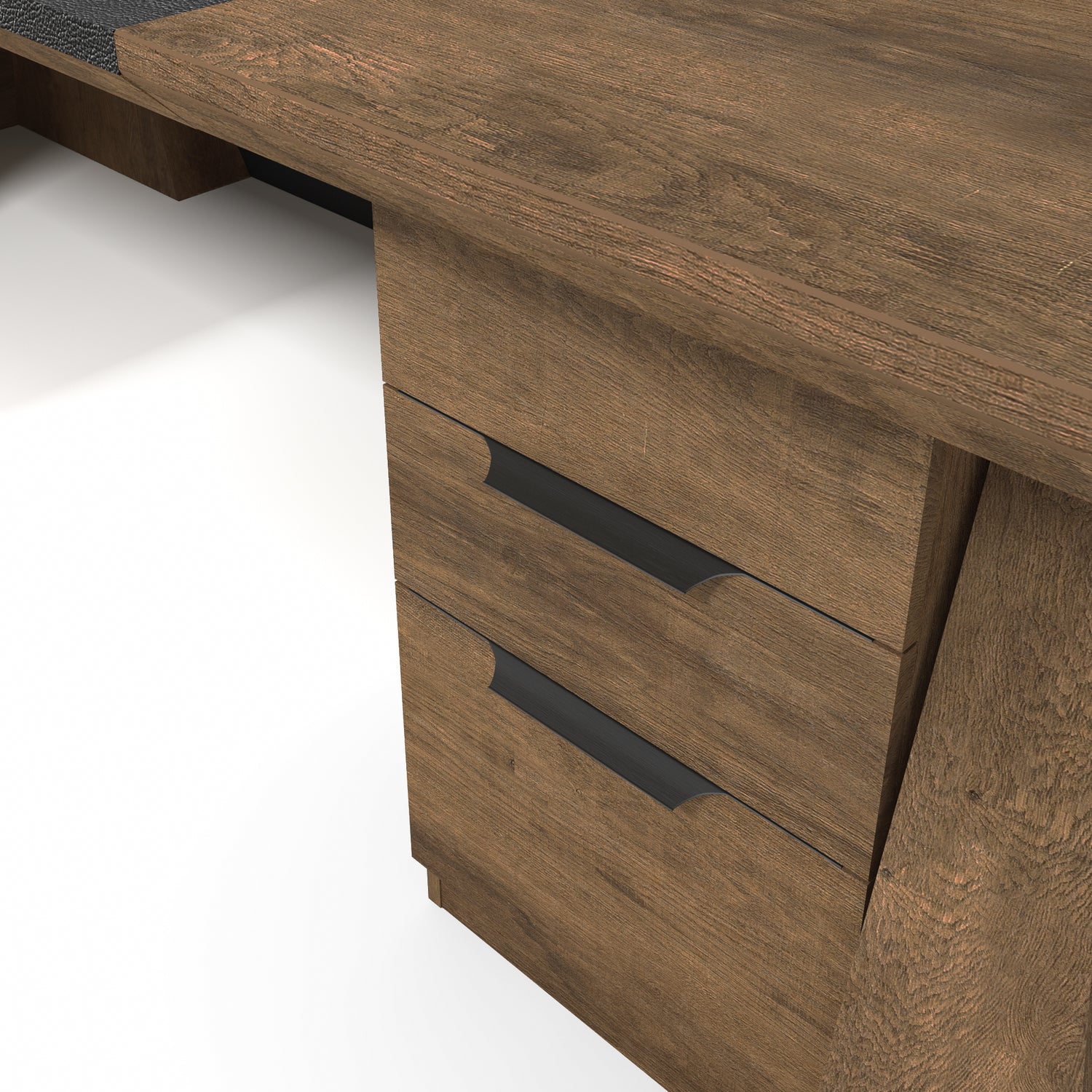 Saintcy M2501 110"/126" L-Shaped Executive Desk - Chicago Industrial Modern Architectural Office Workstation