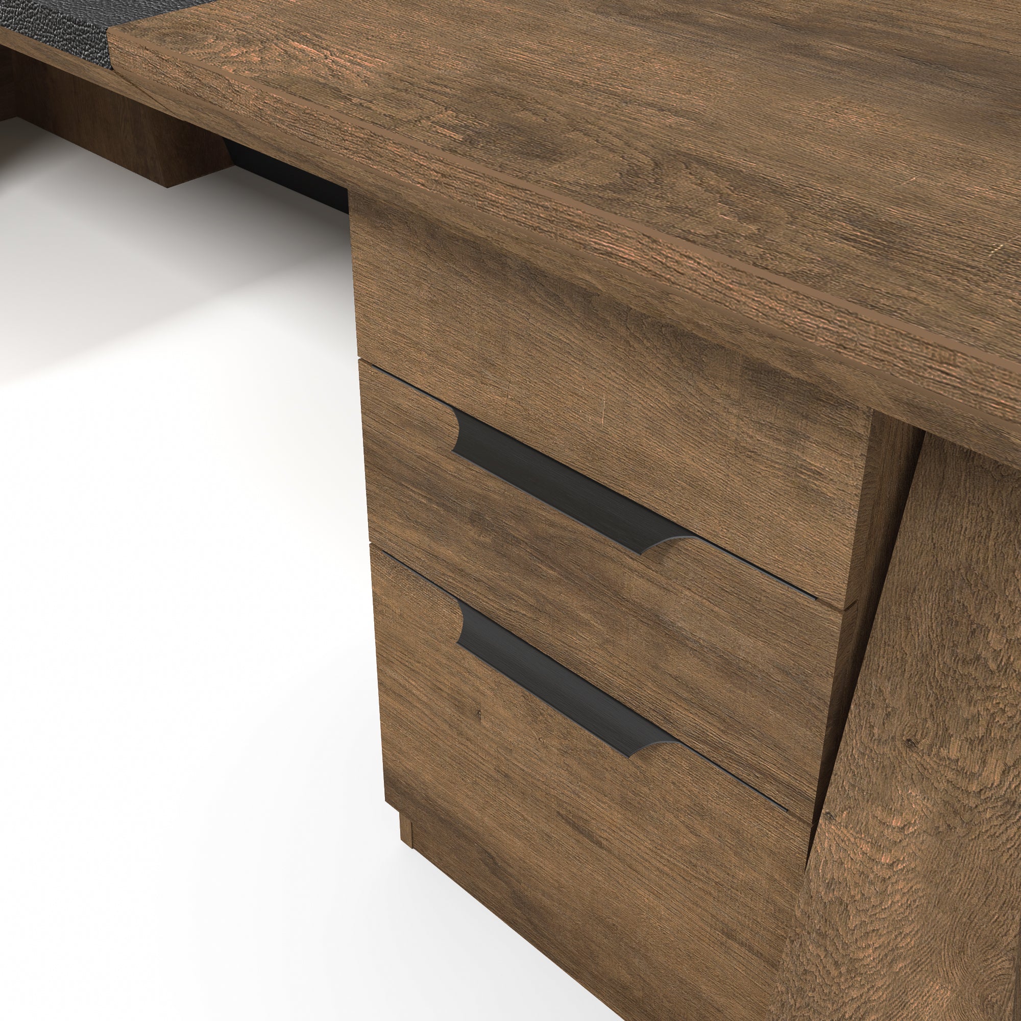 Saintcy M2501 110"/126" L-Shaped Executive Desk - Chicago Industrial Modern Architectural Office Workstation