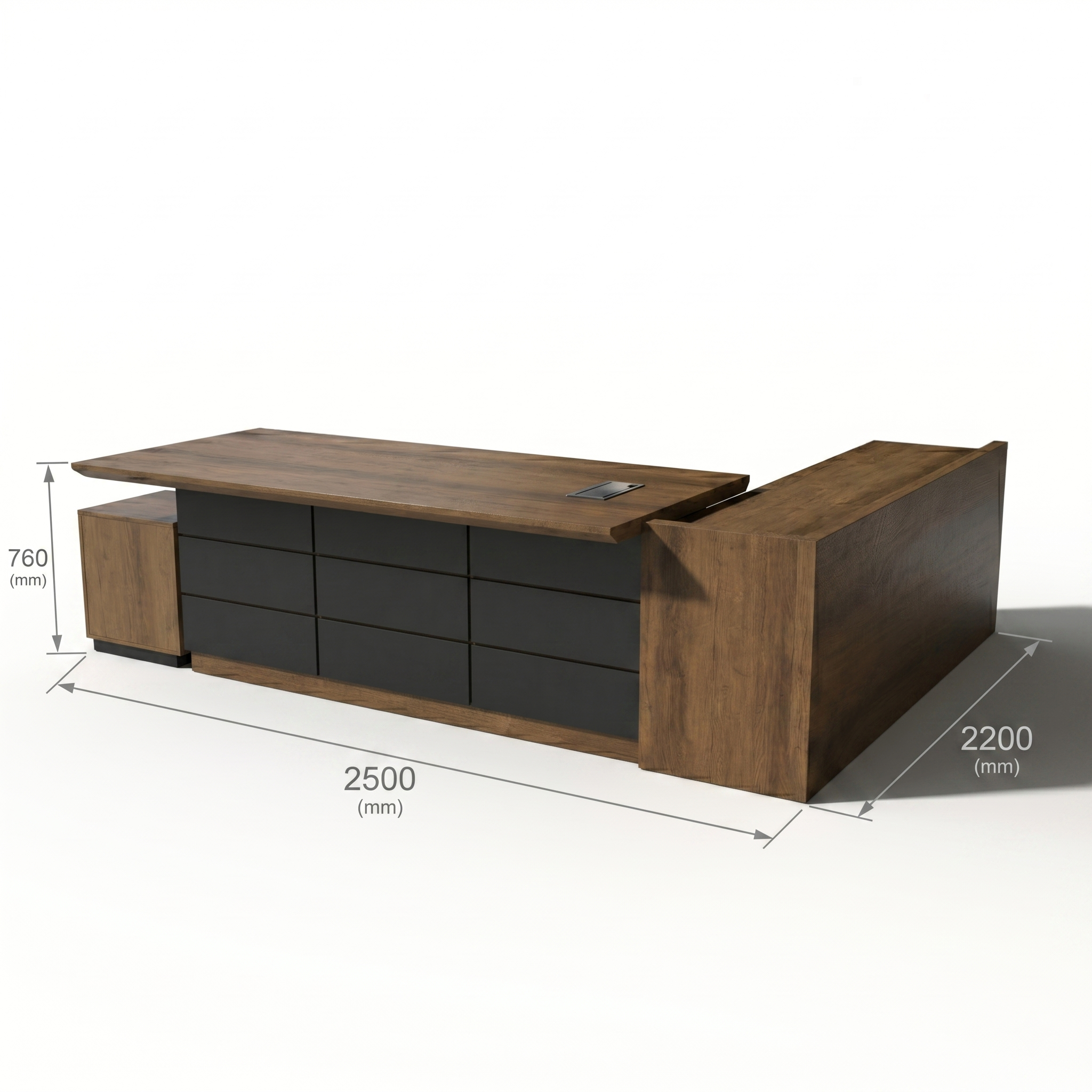 Saintcy M2502 98" L-Shaped Executive Desk with High-Capacity Storage - Modern Chicago Industrial Architectural Workstation