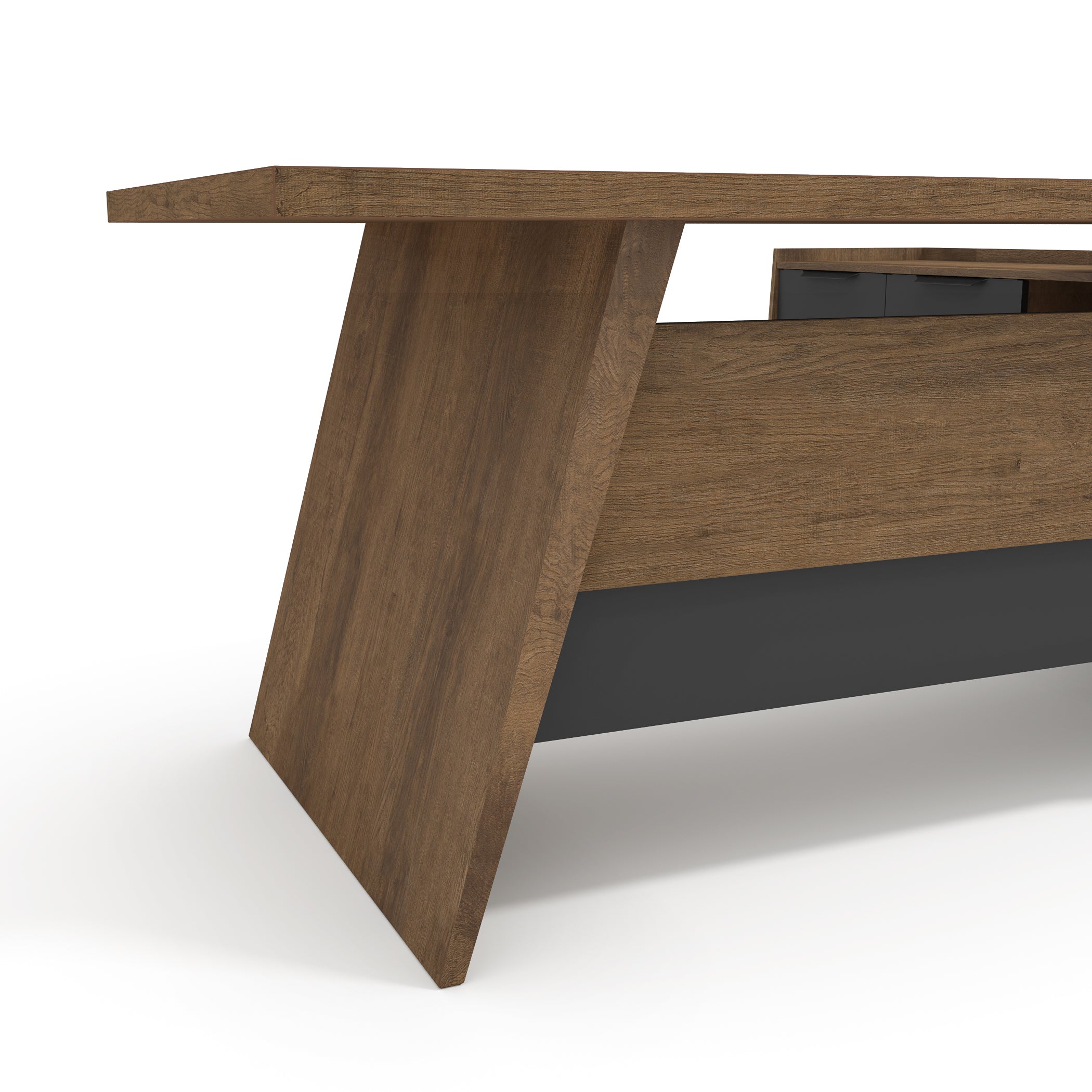 Saintcy M2507 71"/79" L-Shaped Executive Desk with Side Return - Architectural Minimalist Office Workstation