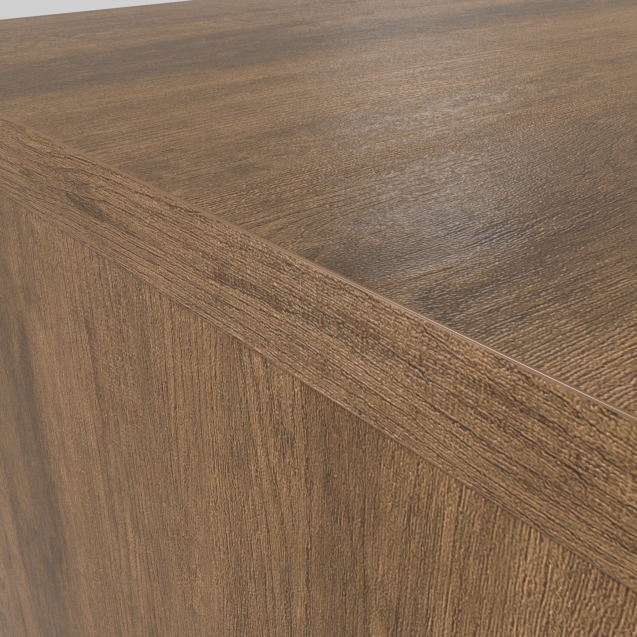 Saintcy M2508 Brown Oak Executive Desk - 63"/71" Architectural Minimalist Office Workstation