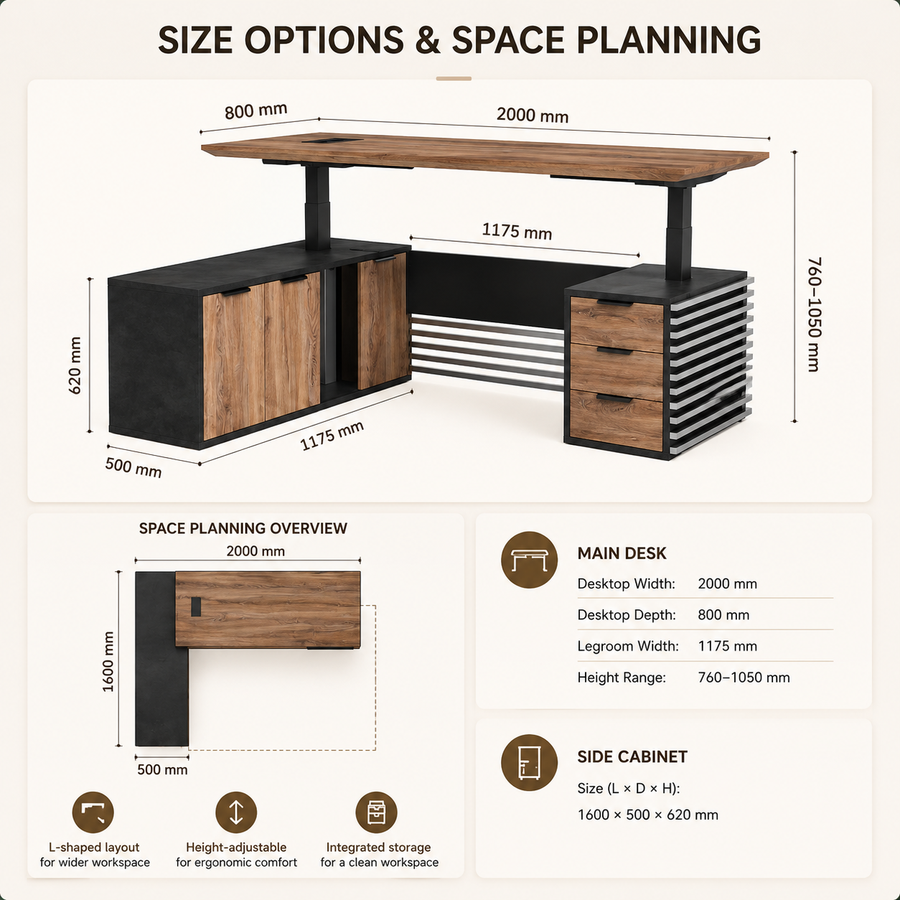 Saintcy Tribeca Fluted Executive Desk