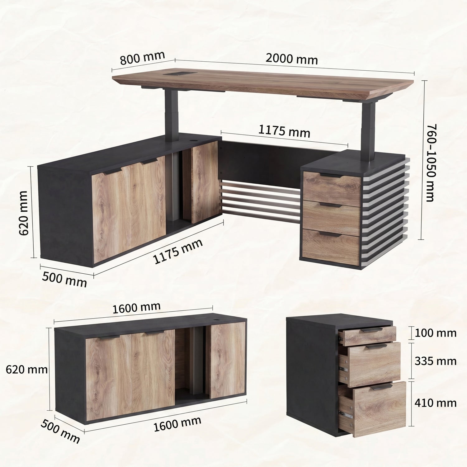 Saintcy Tribeca Fluted Executive Desk