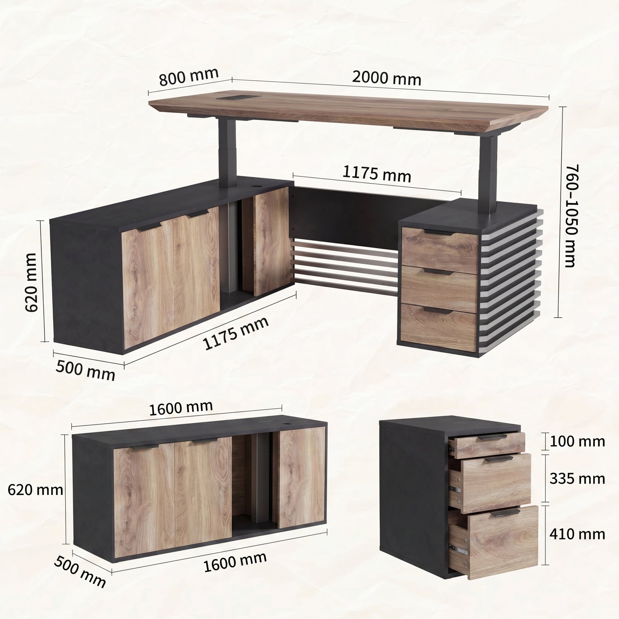 Saintcy Tribeca Fluted Executive Desk