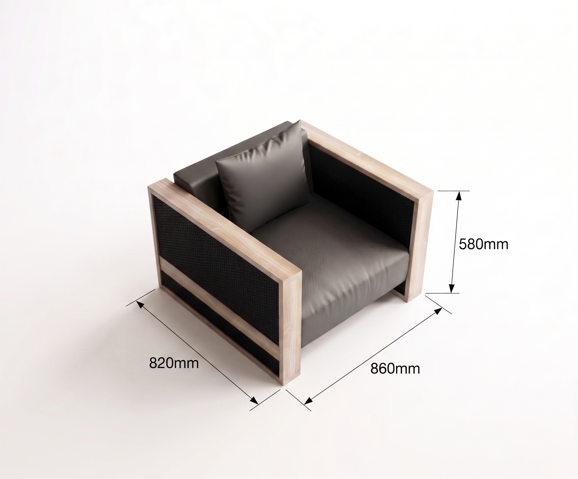 Saintcy N2822 Chicago Industrial Executive Lounge Set - Architectural Minimalist Sofa & Coffee Table Collection