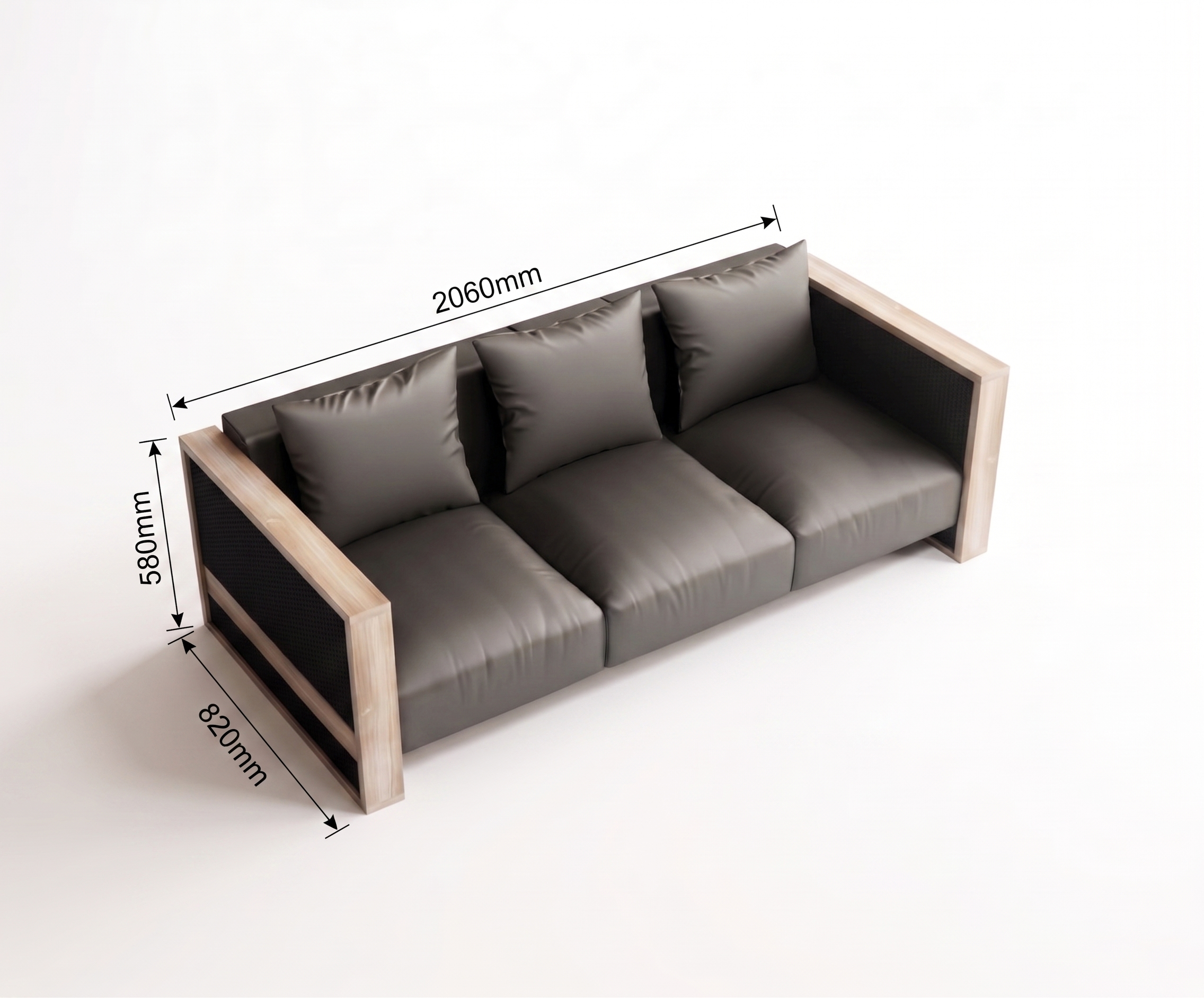 Saintcy N2822 Chicago Industrial Executive Lounge Set - Architectural Minimalist Sofa & Coffee Table Collection