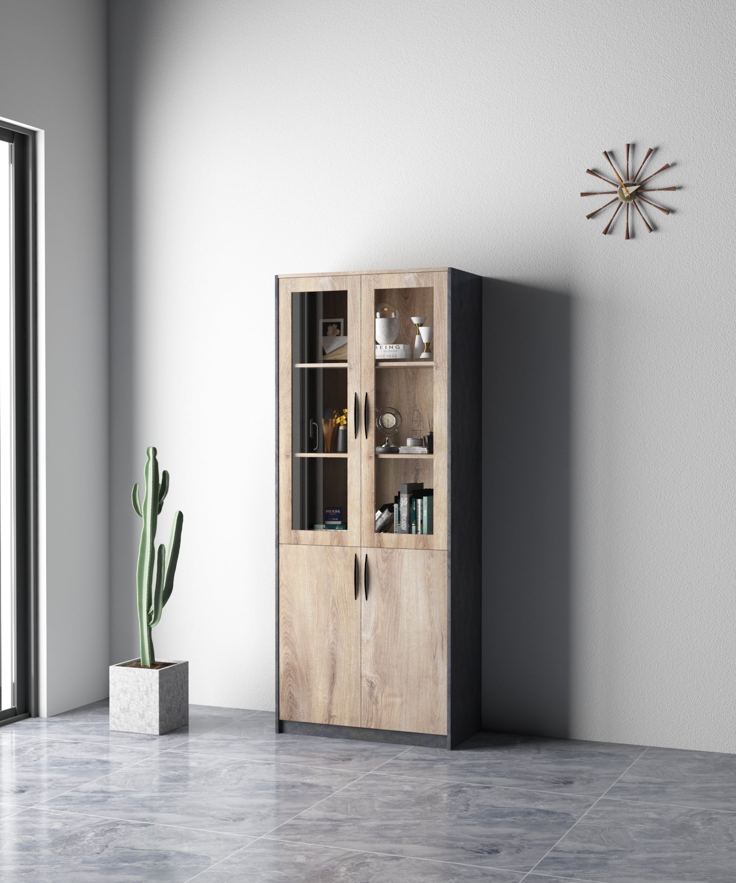 Saintcy NS Series Modular Office Storage Cabinet - Architectural Industrial Bookshelf System | 800mm to 2000mm