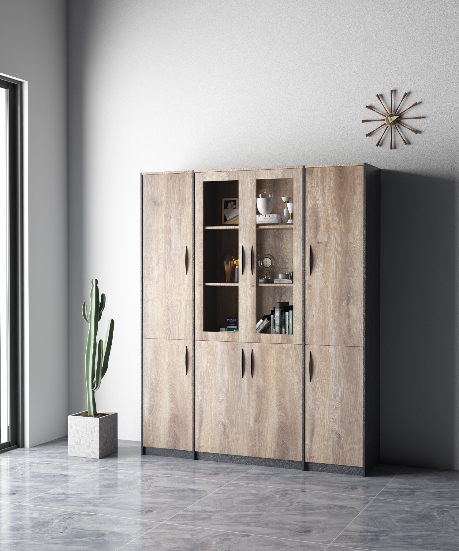 Saintcy NS Series Modular Office Storage Cabinet - Architectural Industrial Bookshelf System | 800mm to 2000mm