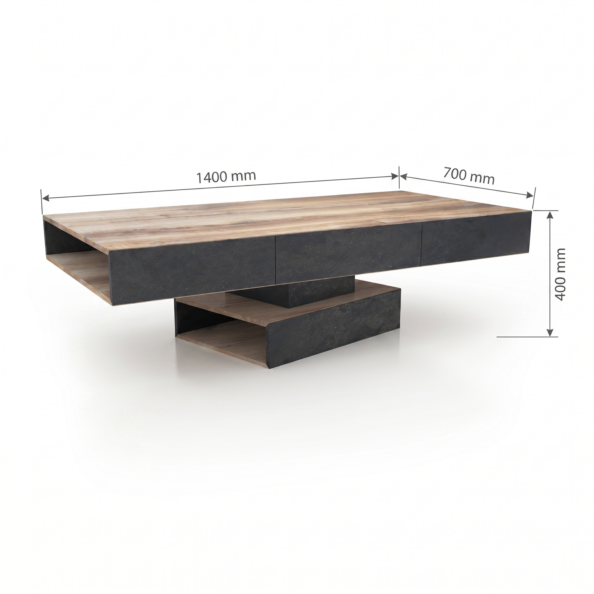 Saintcy N2822 Chicago Industrial Executive Lounge Set - Architectural Minimalist Sofa & Coffee Table Collection