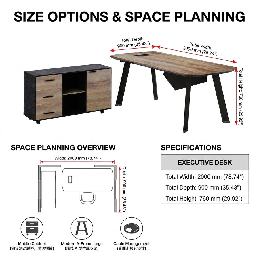 Saintcy Tribeca Stealth Executive Desk