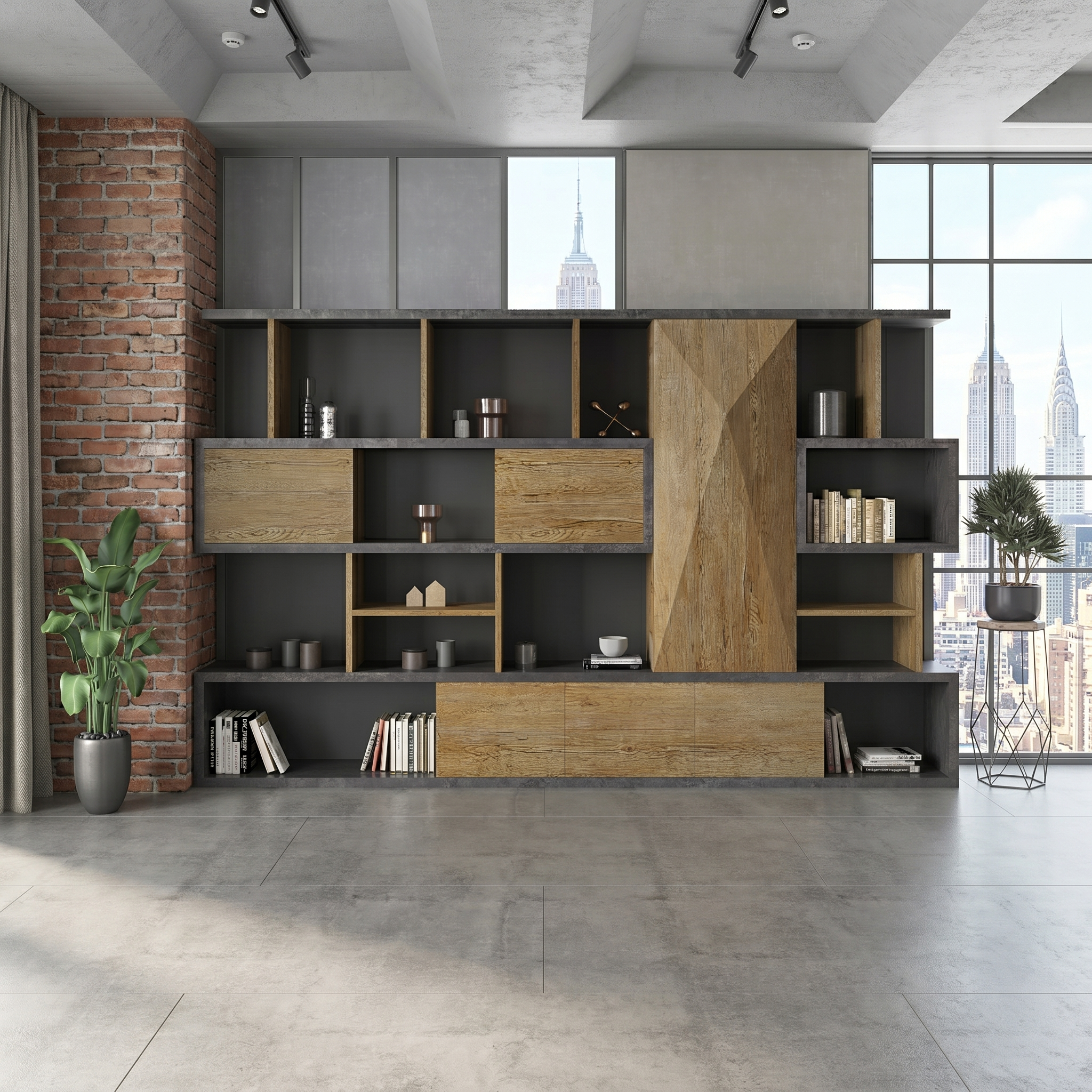 SAINTCY Architectural Executive Bookcase - Large 3.2m Modular Display Wall Cabinet