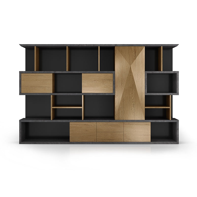 SAINTCY Architectural Executive Bookcase - Large 3.2m Modular Display Wall Cabinet