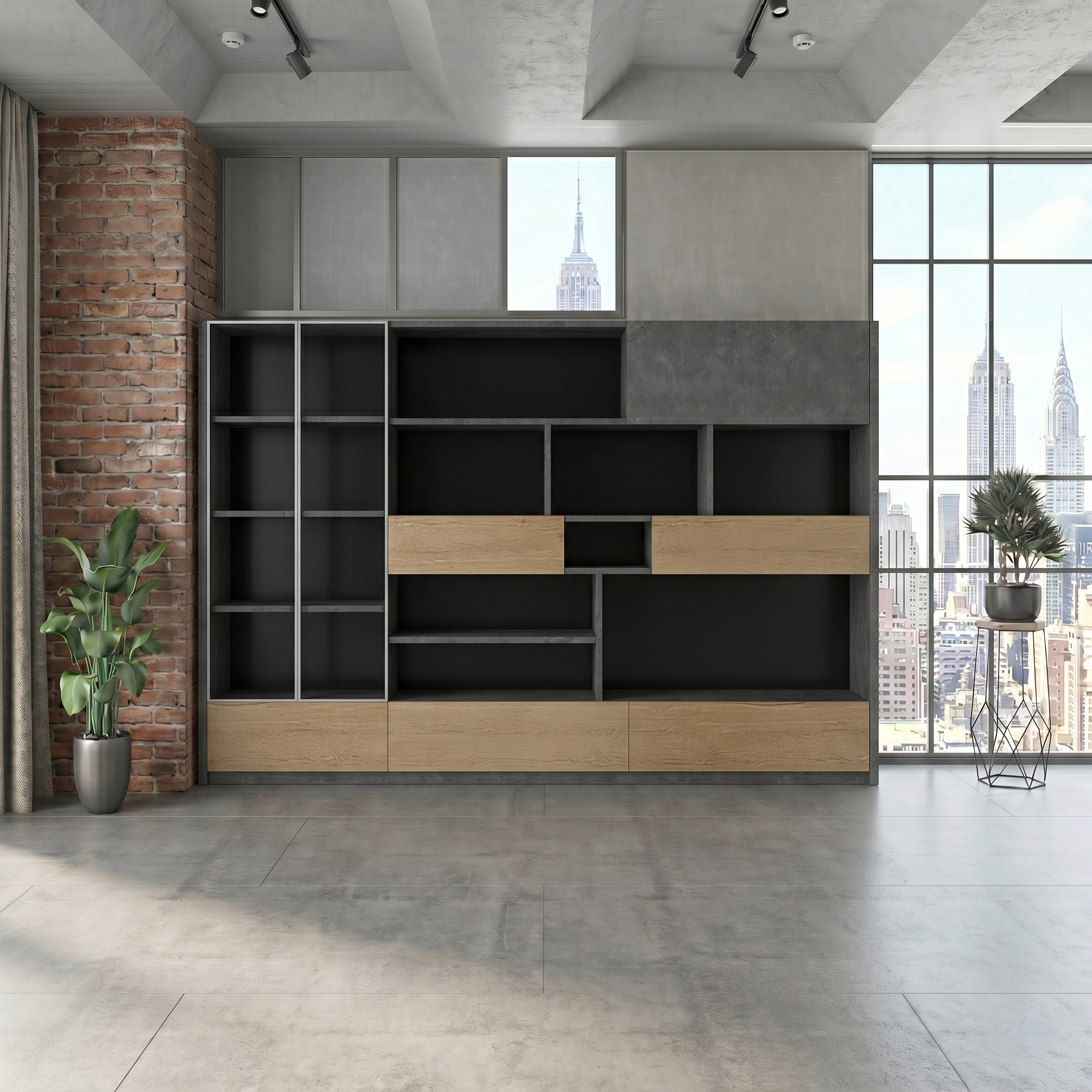 SAINTCY Architectural Executive Bookcase - Large 3.0m Modular Display Wall Cabinet