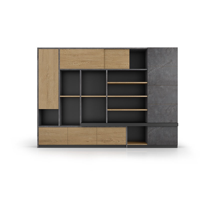 Architectural Executive Bookcase - Modern 2.8m Modular Display Wall Cabinet