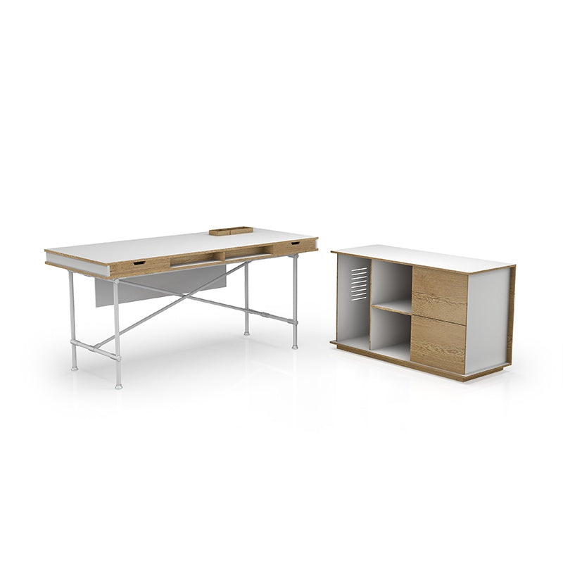 Saintcy Industrial Pipe-Leg Office Desk - Professional Single Staff Workstation (1600mm/1800mm)