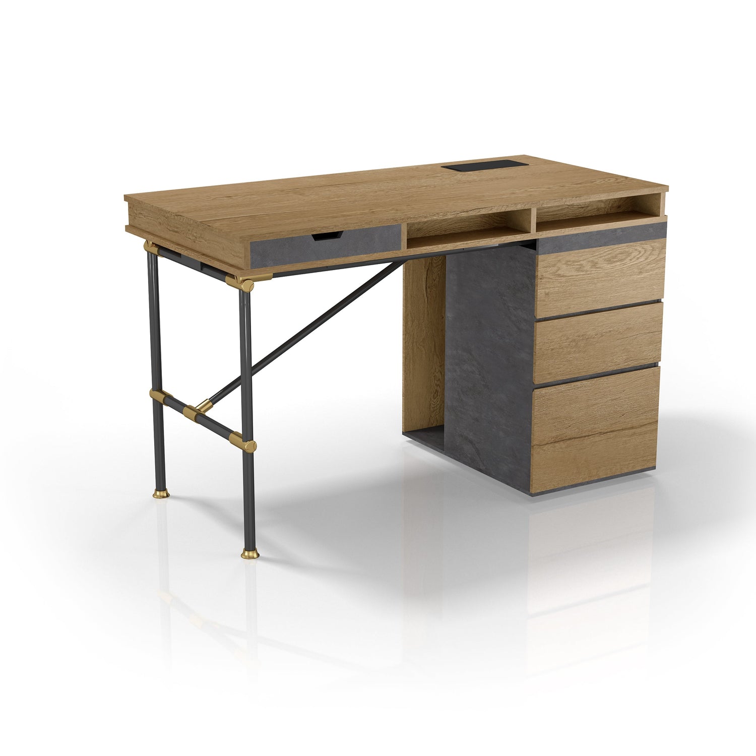 Saintcy PW002 Industrial Pipe-Leg Office Desk - Compact Modern Workstation with Modular Storage (1200mm/1400mm)