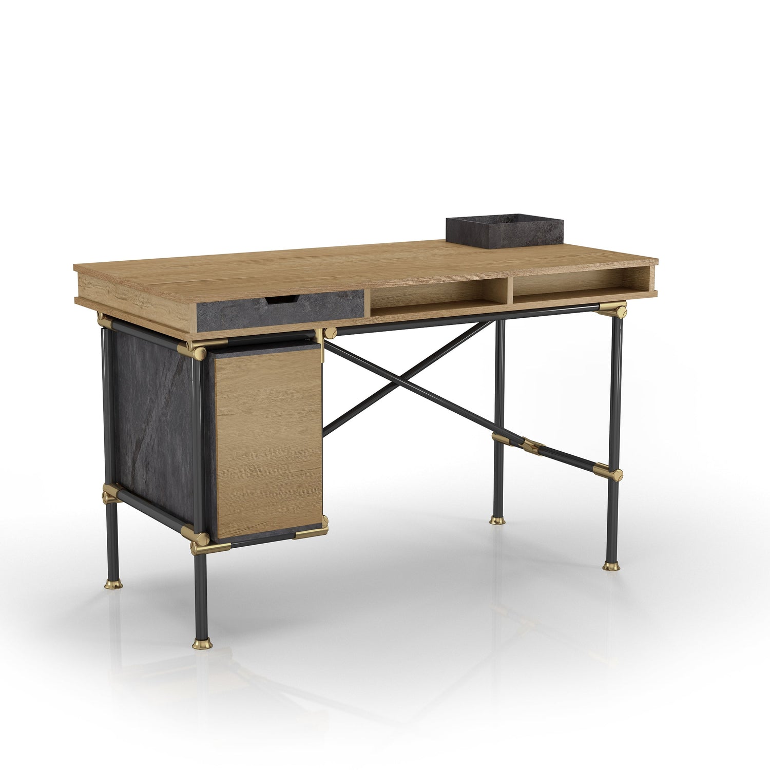 Saintcy PW002 Industrial Pipe-Leg Office Desk - Compact Modern Workstation with Modular Storage (1200mm/1400mm)