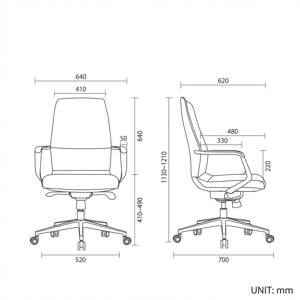 Saintcy High-Back Executive Office Chair with Aluminum Base and Multi-Function Tilt Mechanism