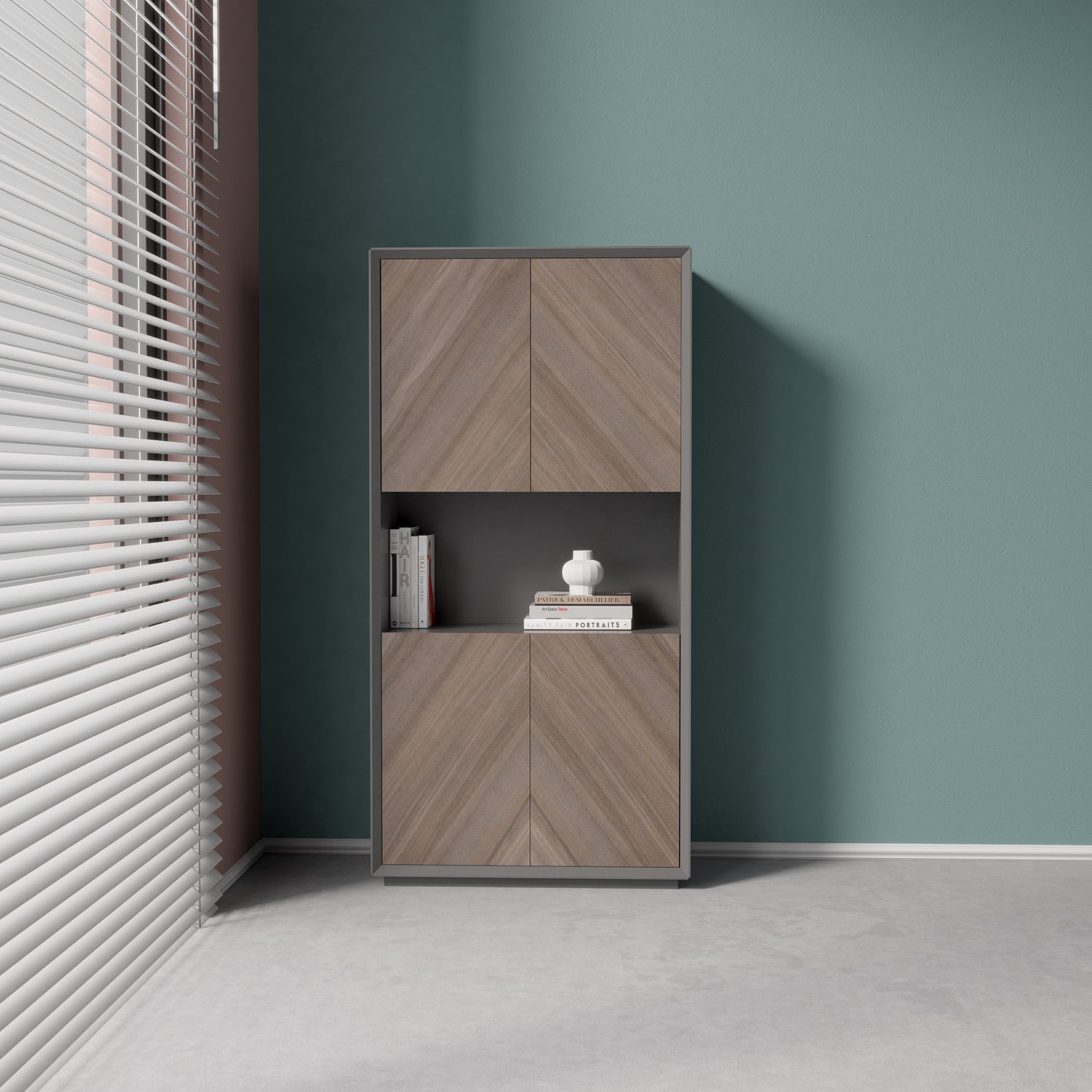 Saintcy Vatti Chevron Credenza Cabinet