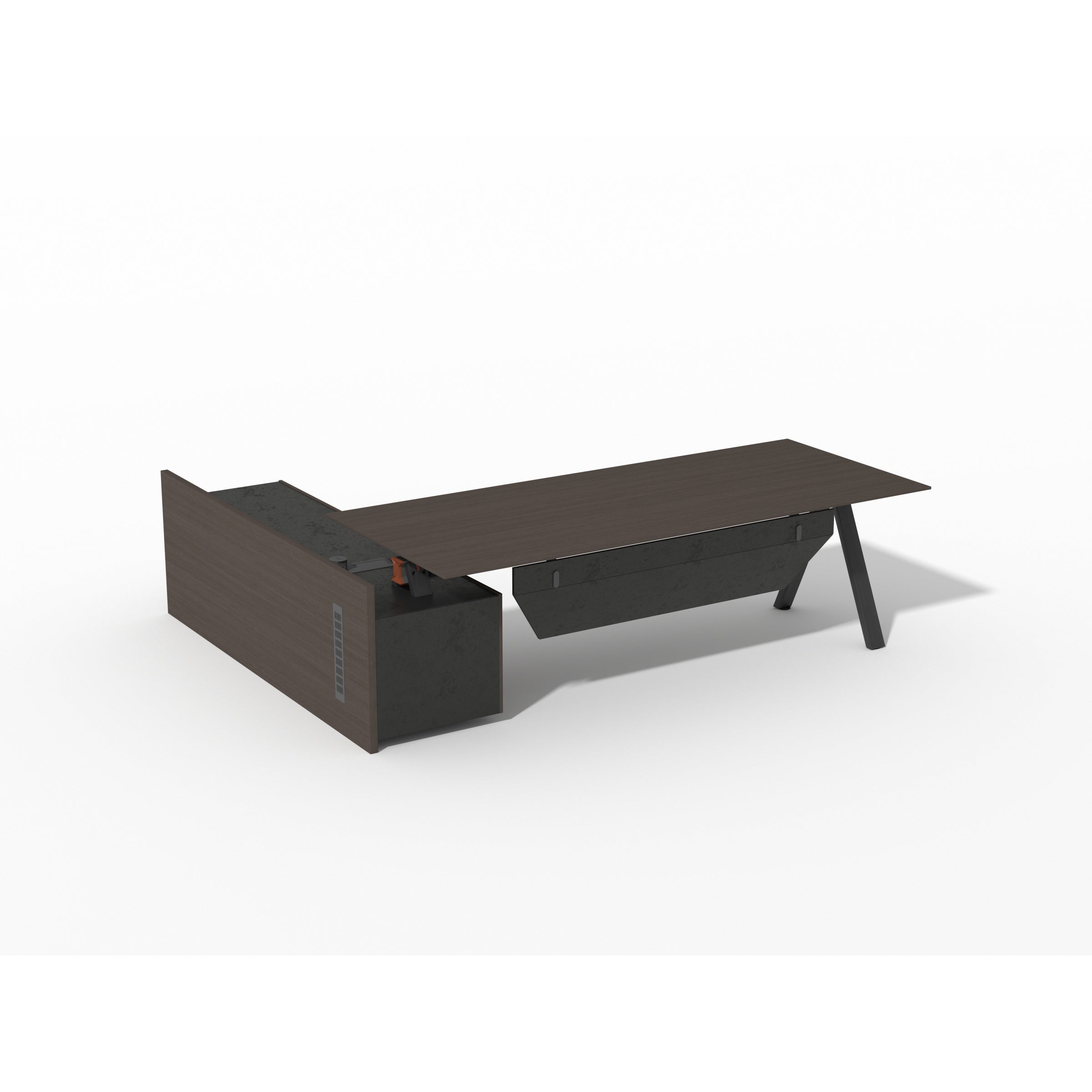 Saintcy X8803 Modern Industrial Executive Desk - Premium L-Shaped Managerial Workstation with Floating Desktop (2400mm / 2600mm)