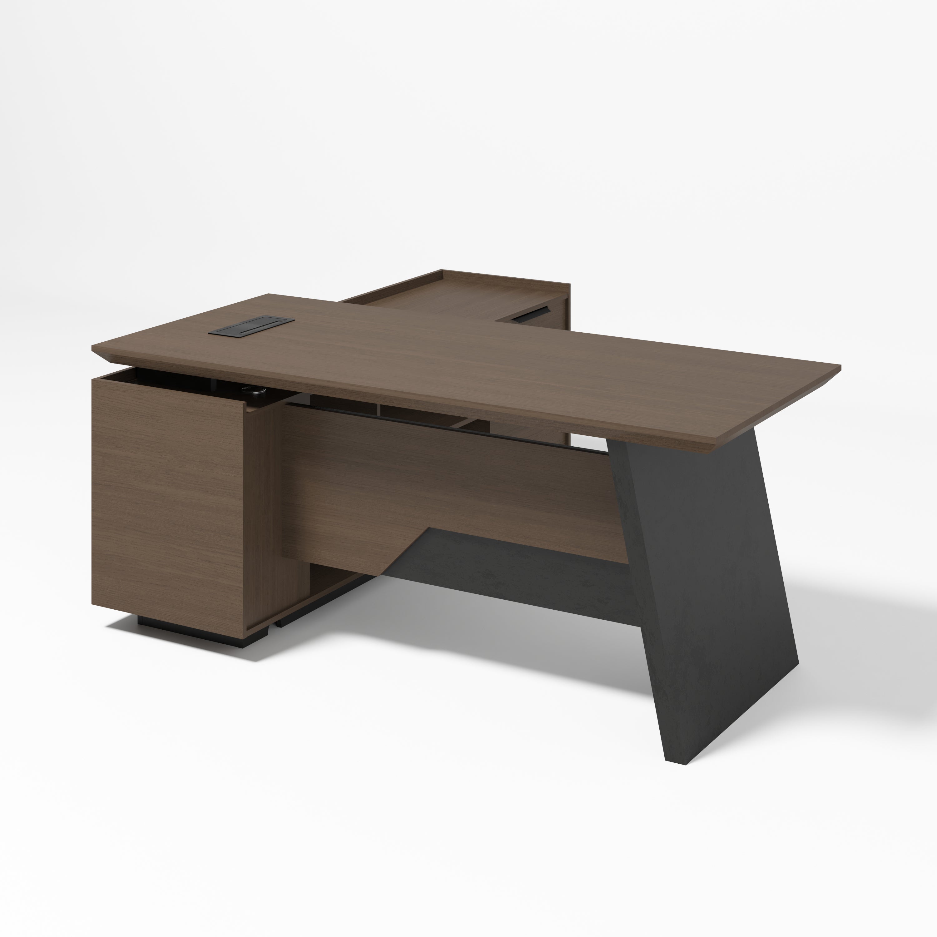 Saintcy X8807 Modern Industrial Executive Desk - Premium L-Shaped Managerial Workstation with Floating Desktop (1800mm / 2000mm)