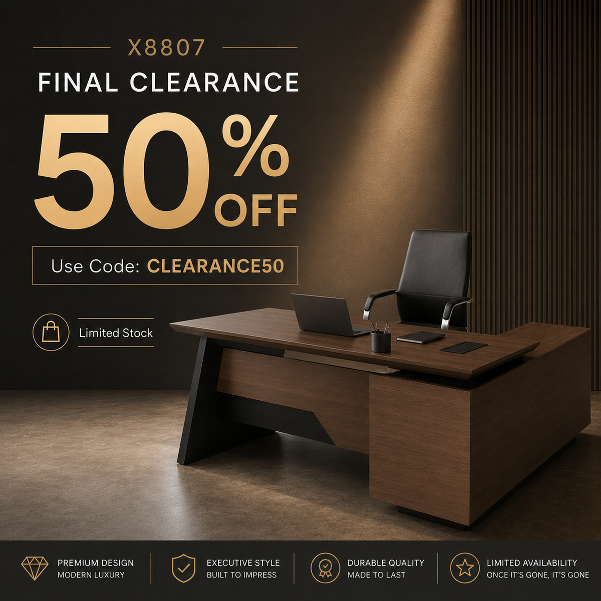 Saintcy Vigor Cantilever Executive Desk