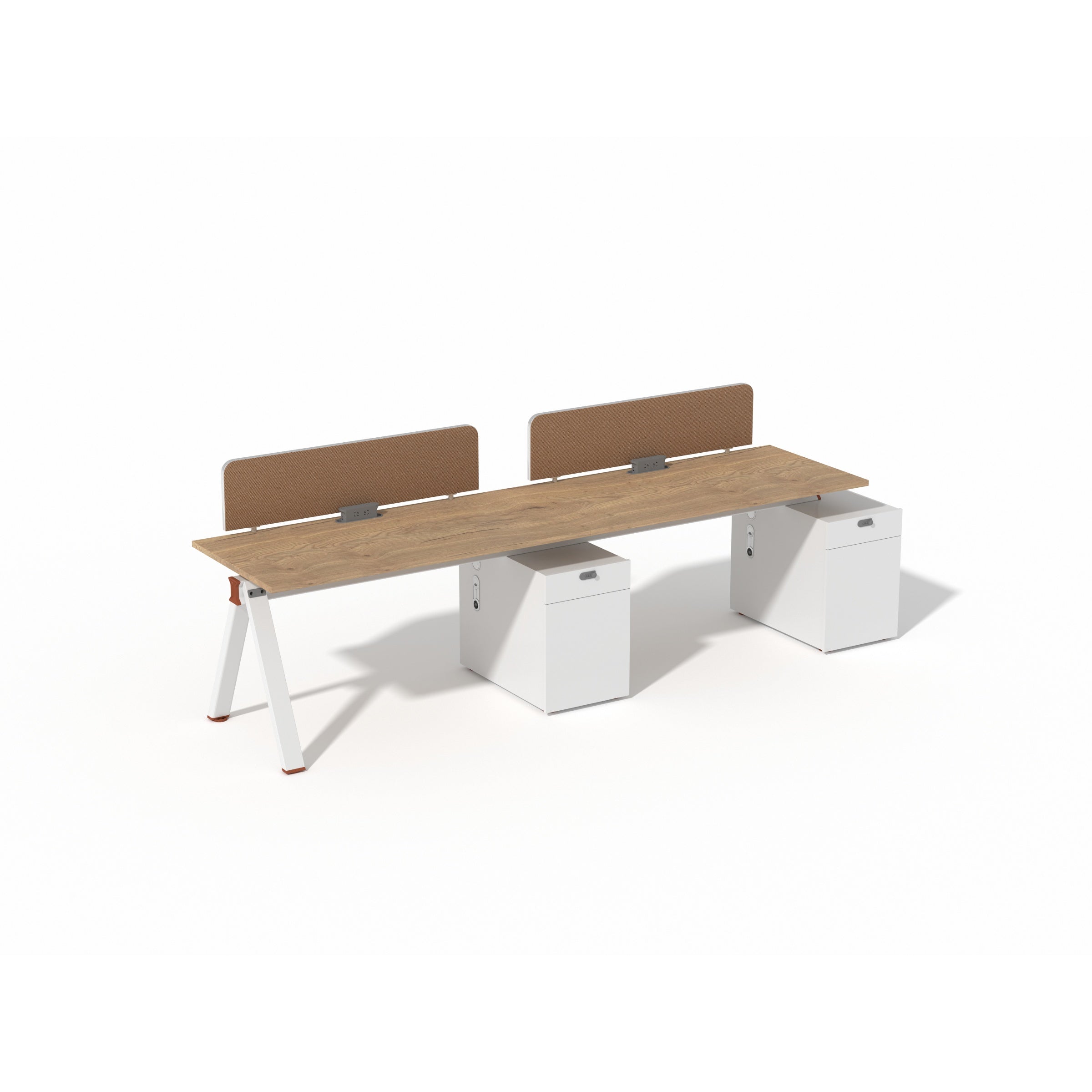 Saintcy XW Series Modern Modular Staff Workstation & Mobile Pedestal Suite - Industrial Steel A-Frame Team Desking System with Fabric Privacy Screens