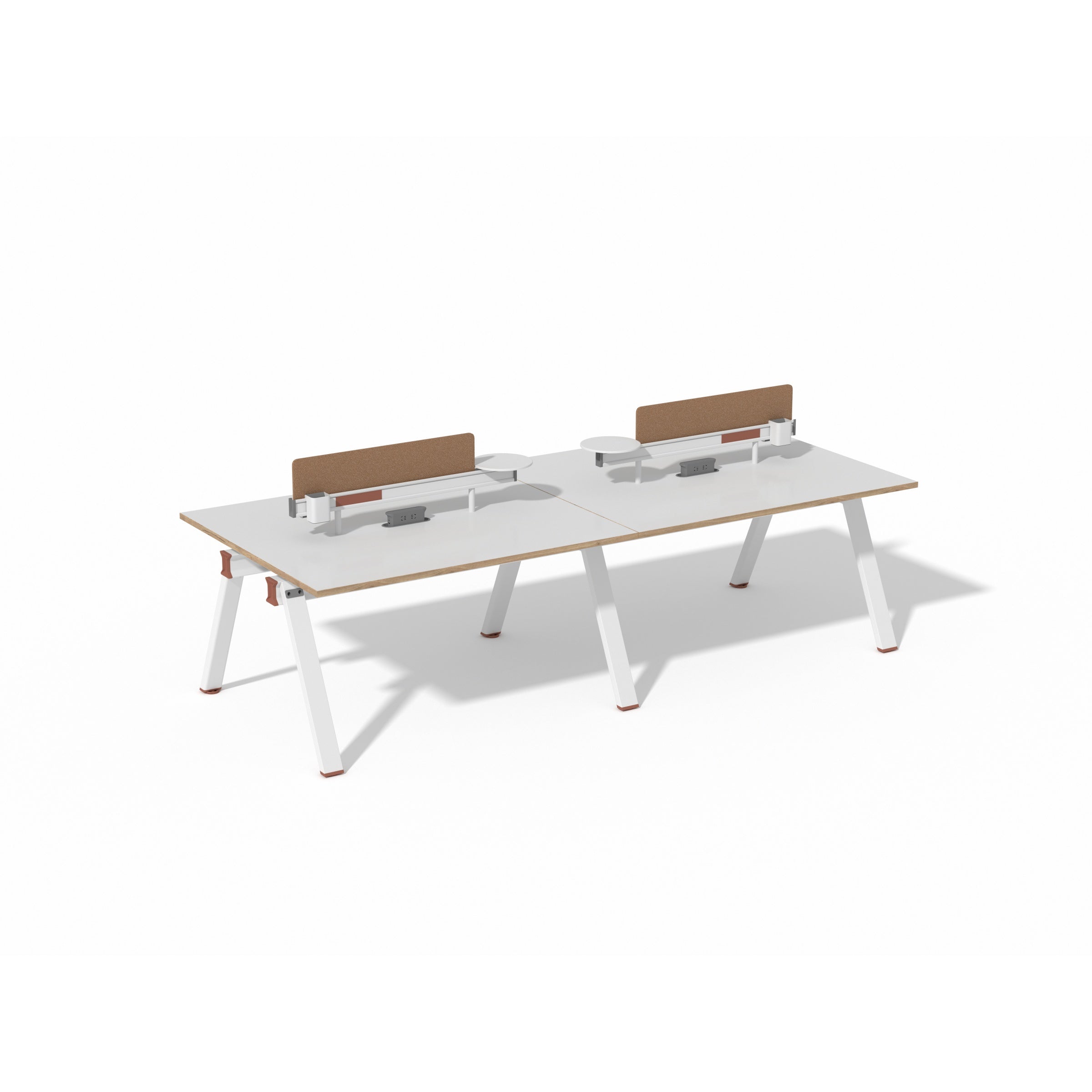 Saintcy XW Series 4-User Team Workstation - Modern Industrial Back-to-Back Desking System with Acoustic Privacy Screens & Extensions