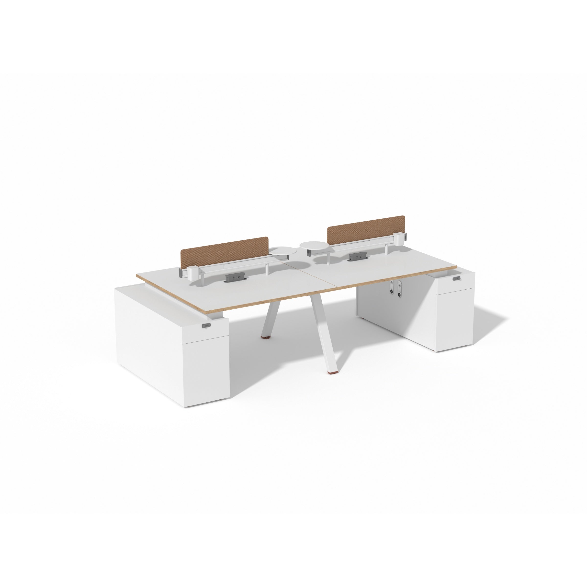 Saintcy XW Series Modern Modular Staff Workstation & Mobile Pedestal Suite - Industrial Steel A-Frame Team Desking System with Fabric Privacy Screens