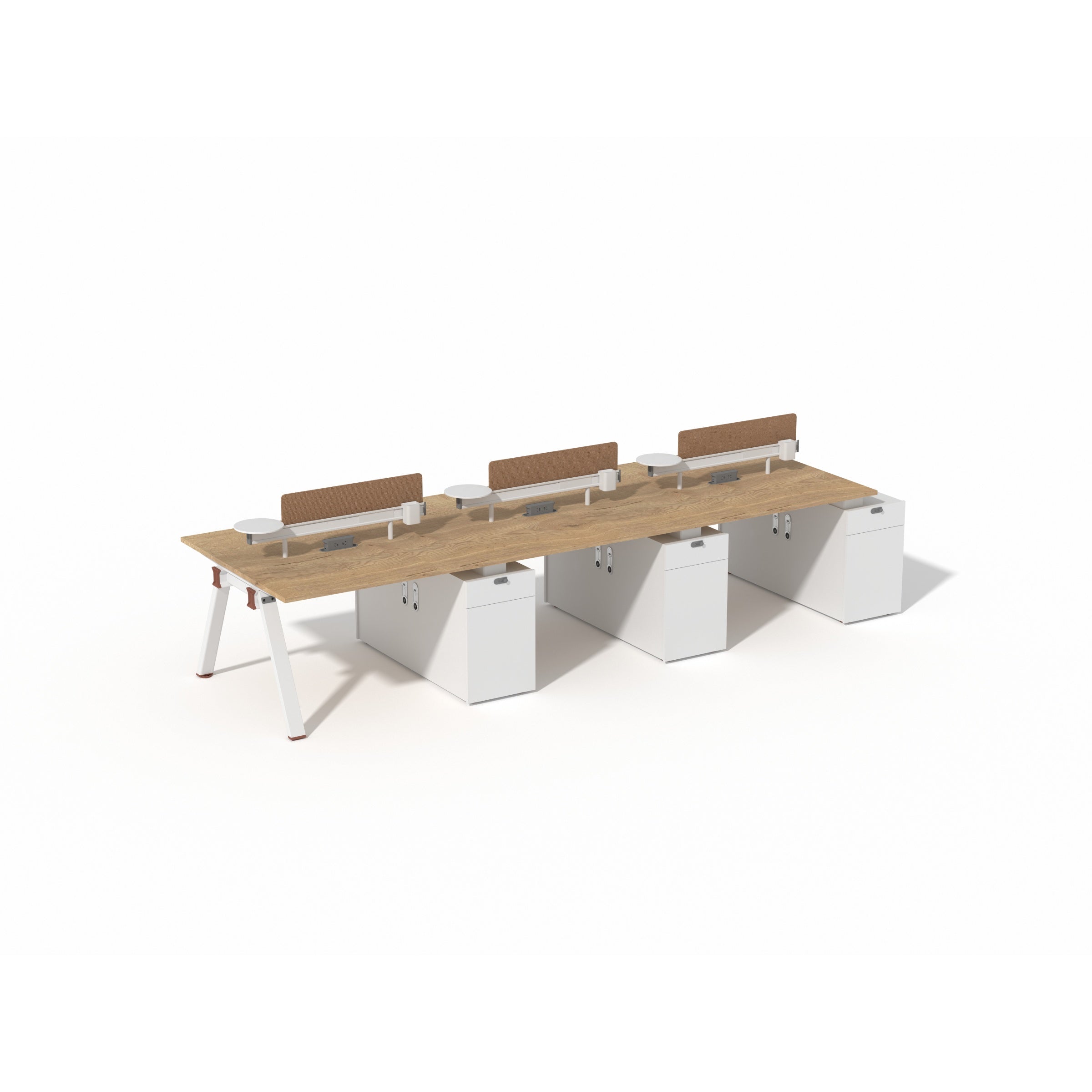 Saintcy XW Series Modern Modular Staff Workstation & Mobile Pedestal Suite - Industrial Steel A-Frame Team Desking System with Fabric Privacy Screens