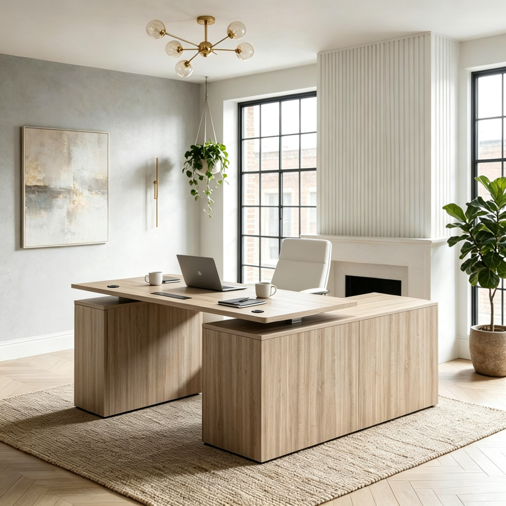 Saintcy Ascend Fluted Standing L-Desk