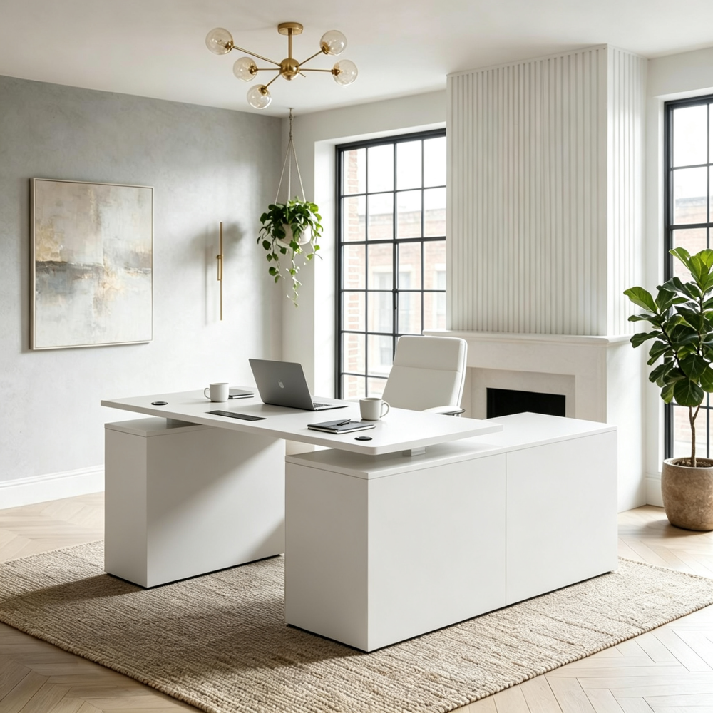 Saintcy Ascend Fluted Standing L-Desk