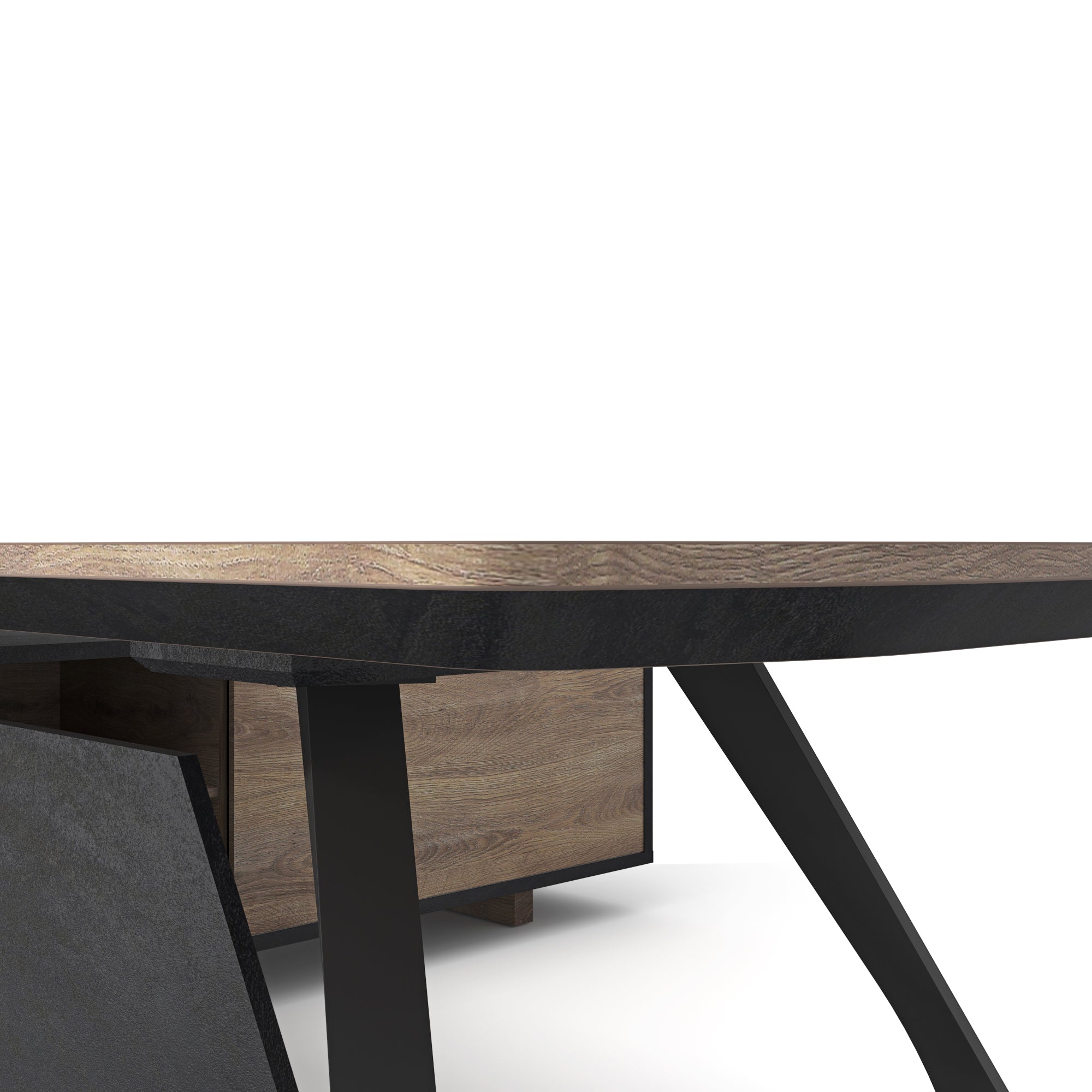 Saintcy Modern Architectural Executive Desk - Large L-Shaped Industrial Office Suite ($2200 \times 2000$ mm)