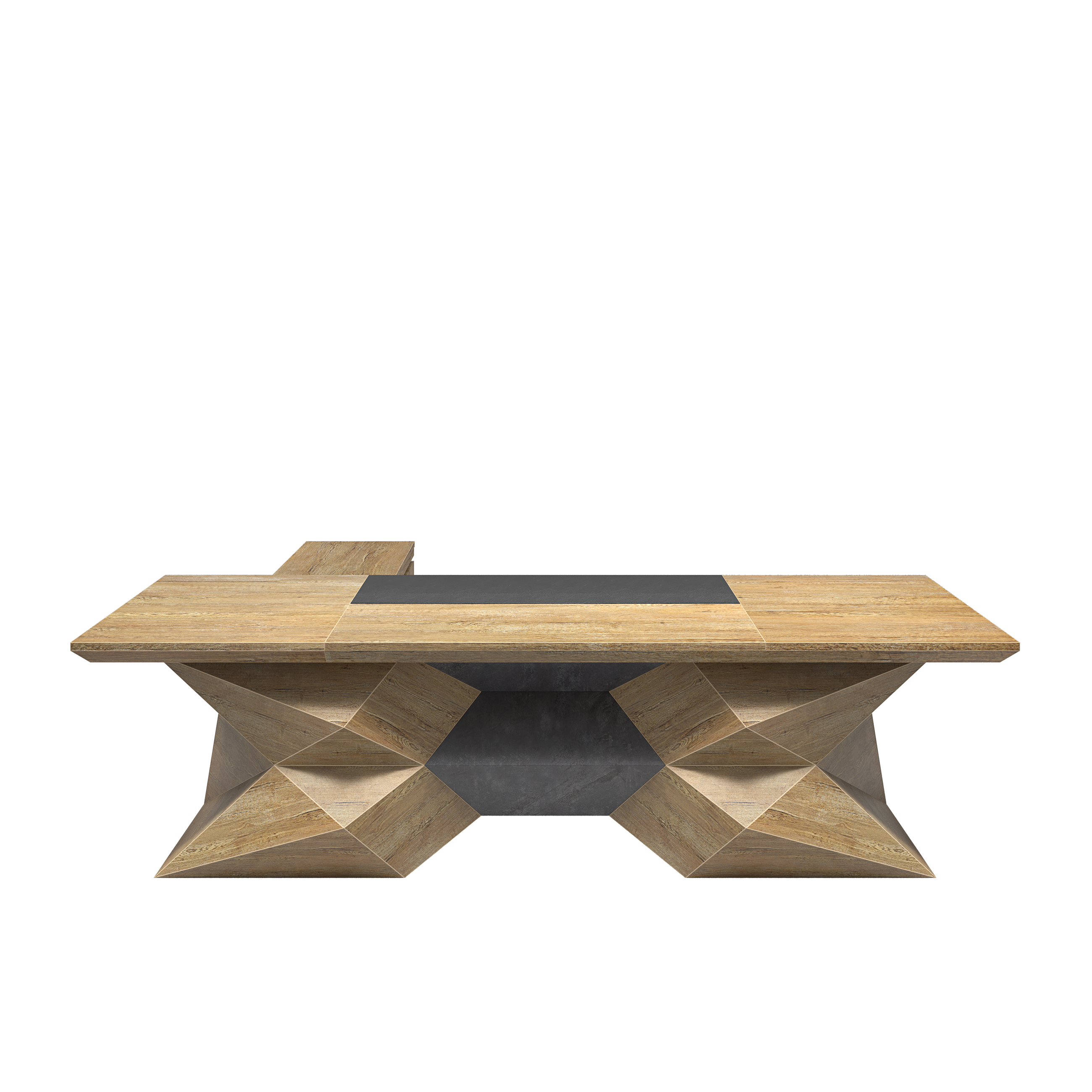 Saintcy P3501 Modern Sculptural Executive Desk - Geometric L-Shaped Manager Table (2.8m/3.2m)