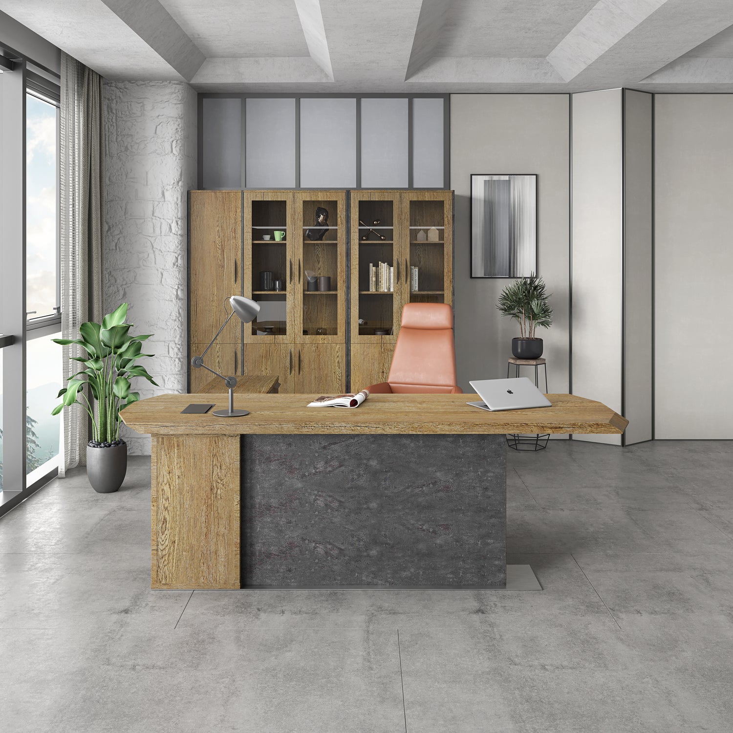 Saintcy P3502 Modern Executive L-Shaped Office Desk - Premium Architectural Workstation