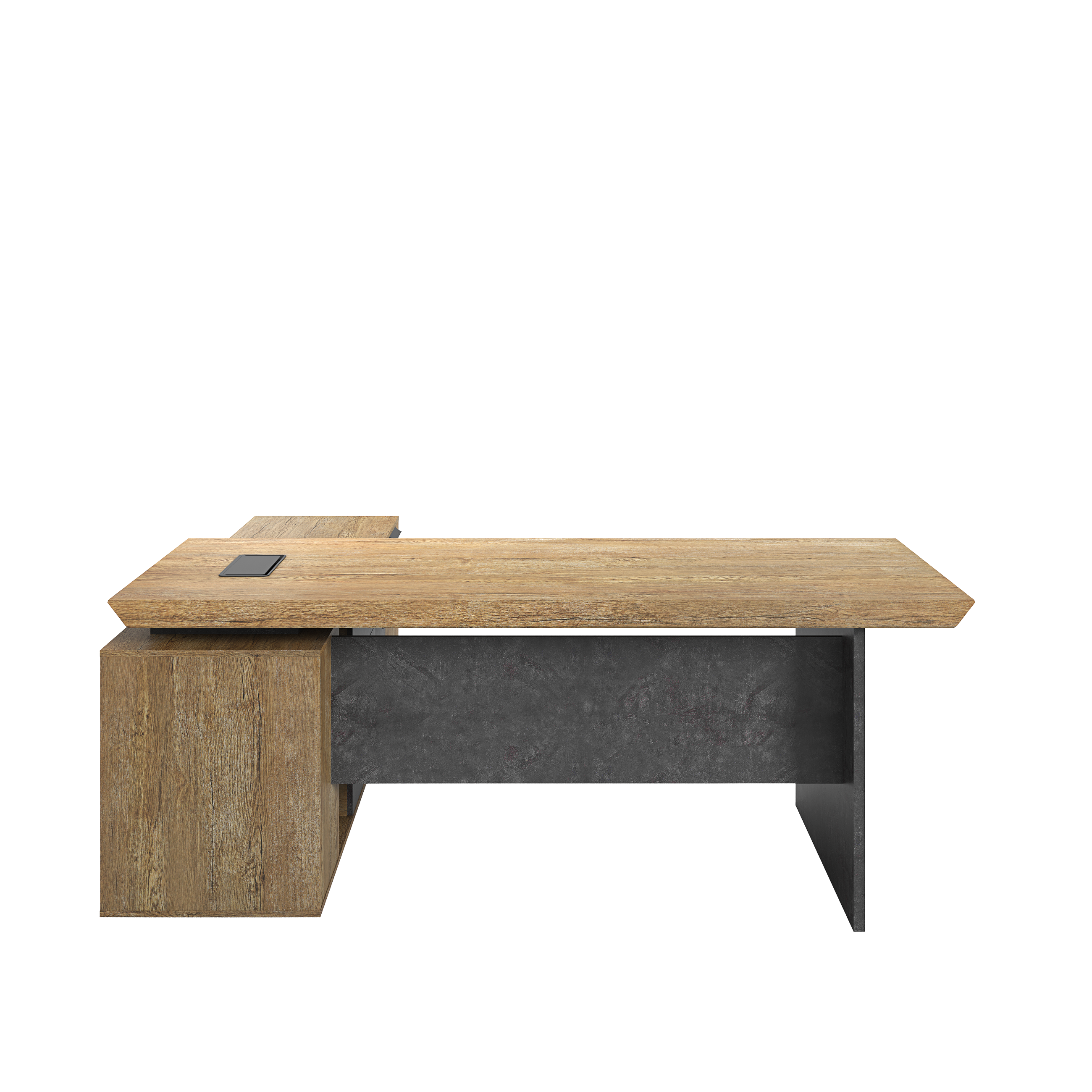 Saintcy P3507 Modern Industrial Executive Desk - Professional L-Shaped Managerial Table